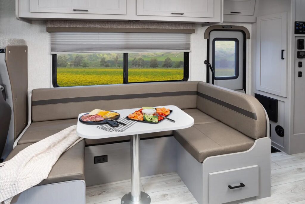 Dining table and passenger side window